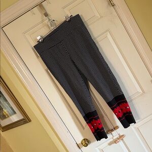 Frank Lyman Design Black and White Polka Dot Stretch Pants